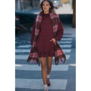 Anthropologie Maroon Hoodie Dress